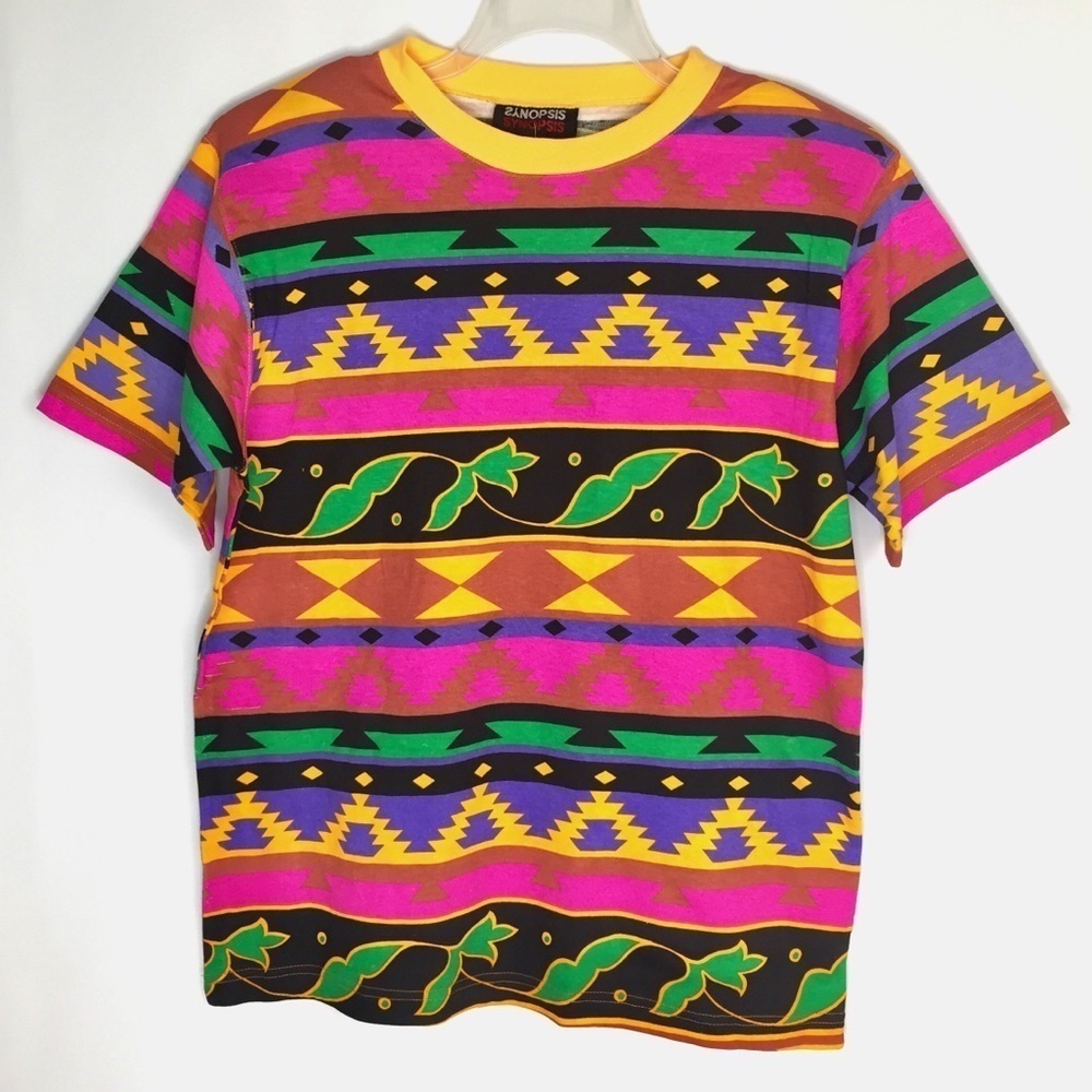 Vintage Synopsis Southwestern Aztec Tribal Top M